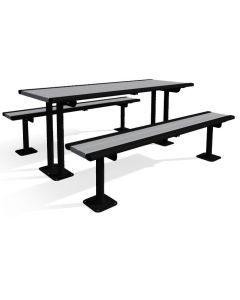 6' Richmond Picnic Table, Permanent Mount or Portable Table with Recycled Plastic Slats