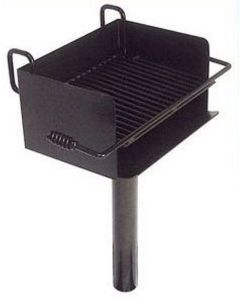 Pedestal Mounted Rotating Grill with Infinitely Adjustable Grate and 300 Sq. Inches of Grilling Area