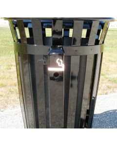 Side mounted cigarette receptacle for Trash Receptacle