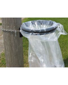 Pole mounted Open Bag Trash Receptacle