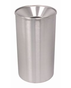33-Gallon Stainless Steel Waste Receptacle, Funnel Top