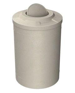 55 Gallon Round Plastic Trash Receptacle with Bug Barrier 10" Flip Door & Liner