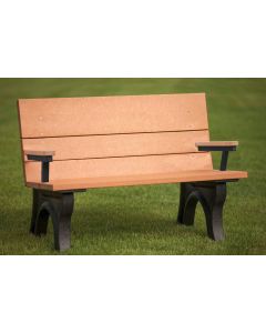 ADA Traditional 4 foot Park Bench with Arm Rest