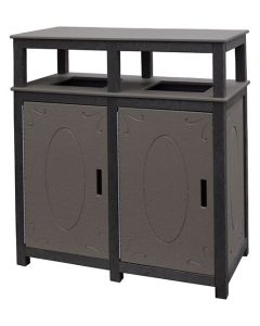 Dual Square Recycled Plastic Recycle Bin Two Tone
