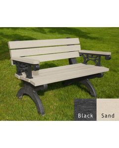 4 Foot Monarque Park Bench with Arm Rest