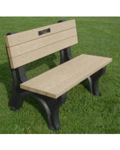 4 Foot Deluxe Memorial Park Bench with Plaque