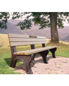 6 Foot Deluxe Memorial Park Bench with Plastic Laminated Plaque