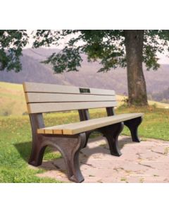 6 Foot Deluxe Memorial Park Bench with Plaque