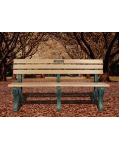 6 Foot EconoMizer Memorial Plastic Park Bench with Laminate Plaque