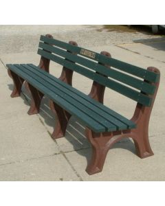 8 Foot EconoMizer Memorial Park Bench with Laminate Plaque