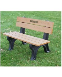 4 foot EconoMizer Traditional Memorial Park Bench with Laminate Plaque
