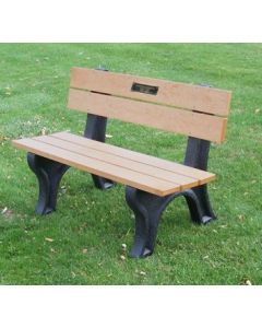 4 foot EconoMizer Traditional Memorial Park Bench with Plaque