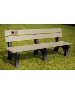 6 foot Economizer Traditional Memorial Park Bench with Laminate Plaque