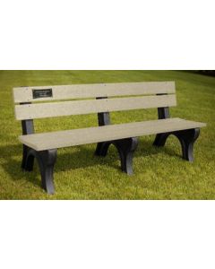 6 foot Economizer Traditional Memorial Park Bench with Plaque