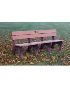 8 foot EconoMizer Traditional Memorial Park Bench with Laminate Plaque