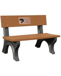 4-Foot Landmark Memorial Park Bench with Laminate Plaque