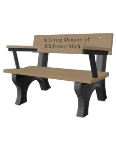 4-Foot Landmark Memorial Park Bench with Arm Rest