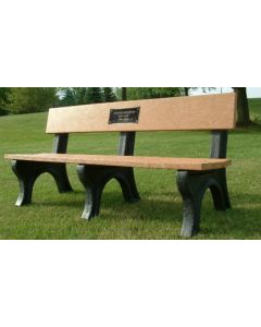 6-foot Landmark Memorial Park Bench with Plaque