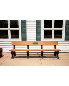 8-Foot Landmark Memorial Park Bench with Laminate Plaque
