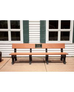 8-Foot Landmark Memorial Park Bench with Bronze Plaque