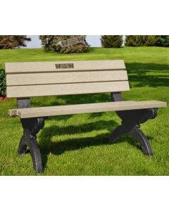 4 Foot Monarque Memorial Park Bench with Laminate Plaque