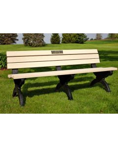 6 Foot Monarque Memorial Park Bench with Laminate Plaque
