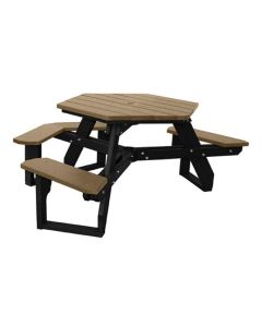 Open Hexagon Wheelchair Access Plastic Picnic Table