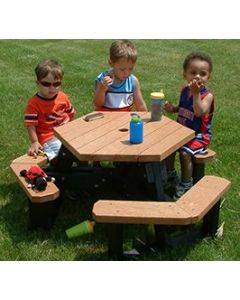 Youth Hexagon Picnic Table with Slide-In Access
