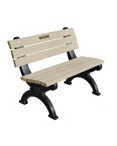 4-Foot Silhouette Memorial Park Bench With Laminate Plaque