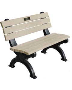 4-Foot Silhouette Memorial Park Bench With Plaque