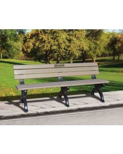 6 Foot Silhouette Memorial Park Bench With Laminate Plaque