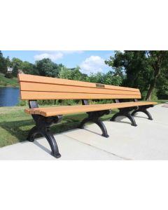 8 Foot Silhouette Memorial Park Bench with Laminate Plaque