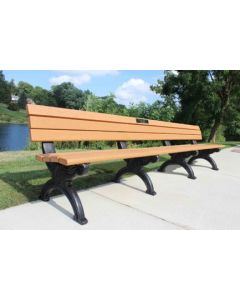 8 Foot Silhouette Memorial Park Bench with Plaque