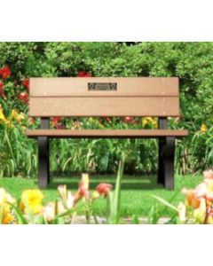 Traditional Memorial Park Bench 4 Foot Long with Laminte Plaque