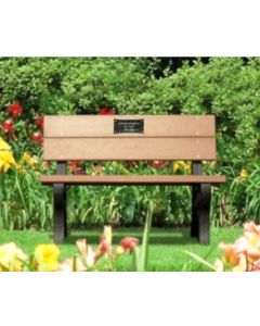 Traditional Memorial Park Bench 4 Foot Long with Plaque