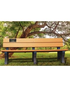Traditional Memorial 6 Foot Long Park Bench with Plaque