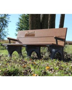 ADA Traditional 6 foot Park Bench with Laminate Memorial Plaque & Armrest