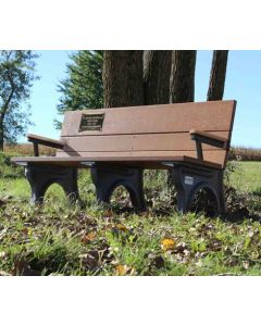 ADA Traditional 6 foot Park Bench with  Memorial Plaque Arm Rest