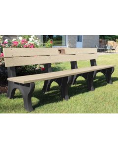 8 Foot Traditional Memorial Park Bench with Laminate Plaque