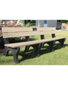 8 Foot Traditional Memorial Park Bench with Plaque