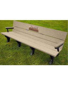 Traditional ADA 8 Foot Bench with Laminate Plaque and Armrest