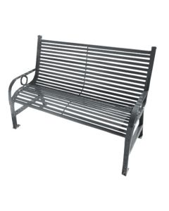 4 Foot Broadway Park Bench with Horizontal Slats