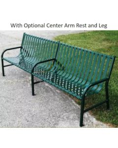8 Foot Steel Park Bench with Vertical Slats
