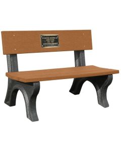 4-Foot Landmark Memorial Park Bench with Plaque