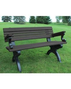 4 Foot Cambridge Park Bench with Arm Rest