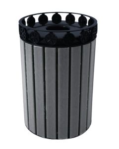 Charleston Recycled Plastic 32 Gallon Trash Receptacle with Plastic Liner