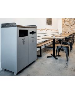 Courtside Double Receptacle with Tray Return