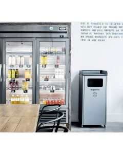 Courtside Single Receptacle with Tray Return