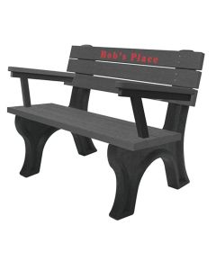 4 Foot Deluxe Memorial Park Bench with Arm Rest