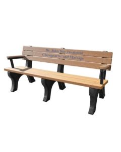 6 Foot Deluxe Memorial Park Bench with Arm Rest